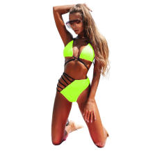 Hot Selling Fashion Design Sexy Leopard Print Hollow Out Chic 2021 Women Swimwear  custom design Sexy Swimsuit